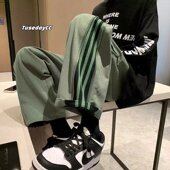 夏季 子 港味原宿风九分裤 潮牌街头休闲裤 男直筒宽松拉链设计bf工装