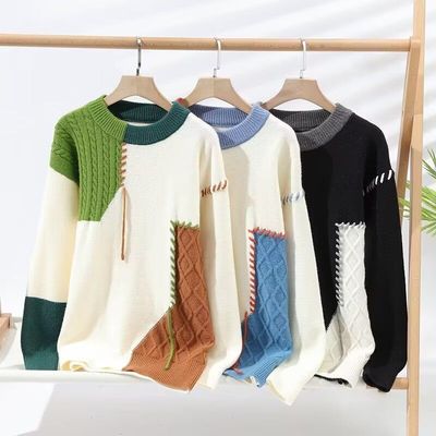 冬季2025新款半高领毛衣男初中高中学生青少年加厚中领打底针织衫