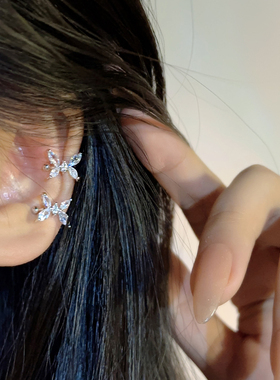 仙气高级感耳夹小巧精致耳廓耳骨夹简约锆石蝴蝶无耳洞精灵耳饰女