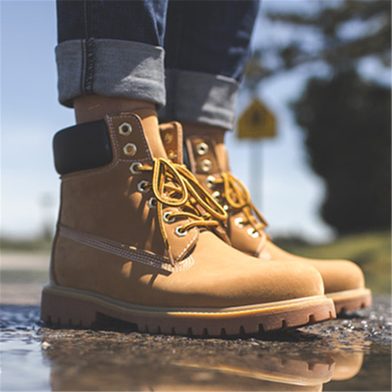 踢不烂大黄靴加绒经典款高帮工装男鞋秋冬短筒沙漠靴马丁靴男鞋