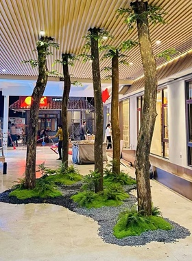 天然带皮原木树干森系造景木杆