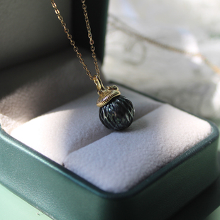 花开童年天然海水大溪地龙鳞珍珠吊坠S925银项链松果复古锁骨链