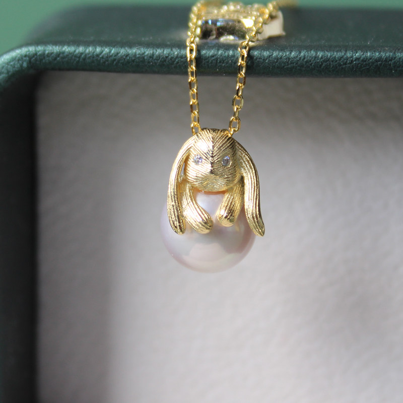 花开童年天然淡水爱迪生珍珠长耳兔子吊坠S925纯银项链可爱锁骨链,饰品/流行首饰/时尚饰品新,项坠/吊坠,淘宝优惠券,粉丝福利购,淘宝优惠卷