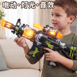 宝宝声光迷彩枪儿童玩具男孩2小孩5音乐电动冲锋仿真手抢3岁4新款