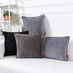 纯色雪尼尔腰枕长条抱枕沙发客厅靠垫办公室靠枕床上大靠背垫车用