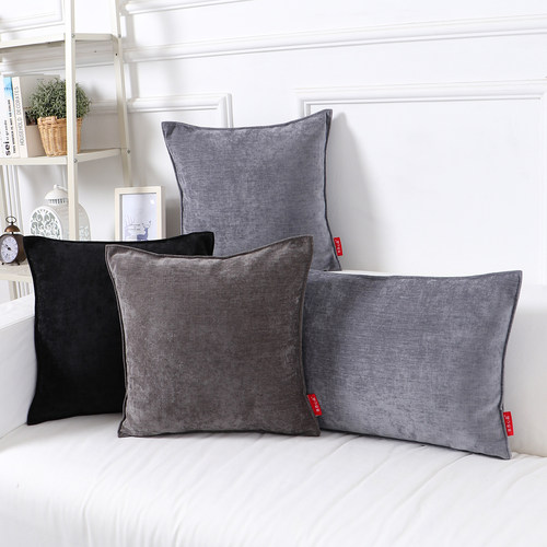 纯色雪尼尔腰靠垫护腰枕长抱枕