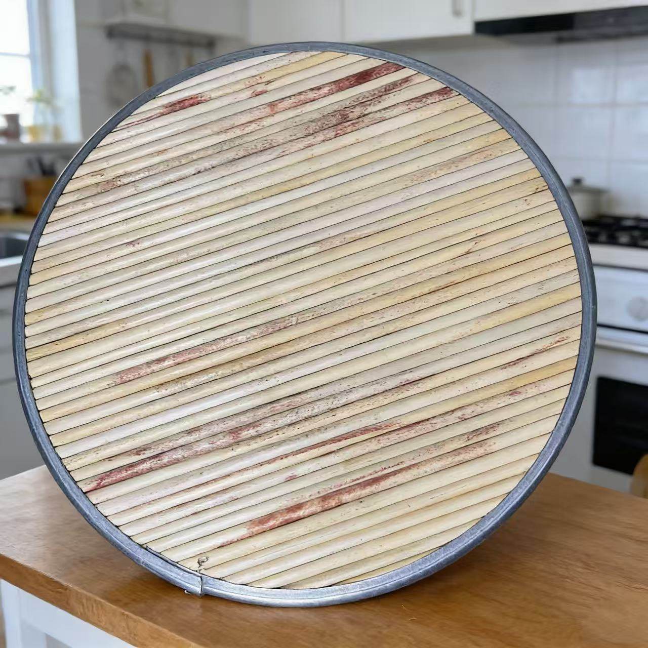 卫益升盖顶高粱金属包边高粱杆盖帘单层放饺子帘馒头帘垫水饺面食
