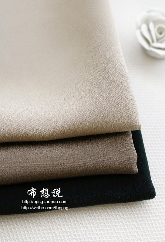 纯色重磅双绉真丝面料衬衣布料图片