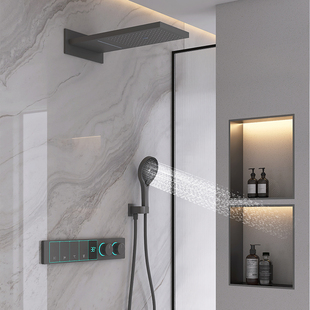 淋浴器暗装 恒温暗藏瀑布嵌入式 花洒套装 德希顿6068魔法师幻雨暗装