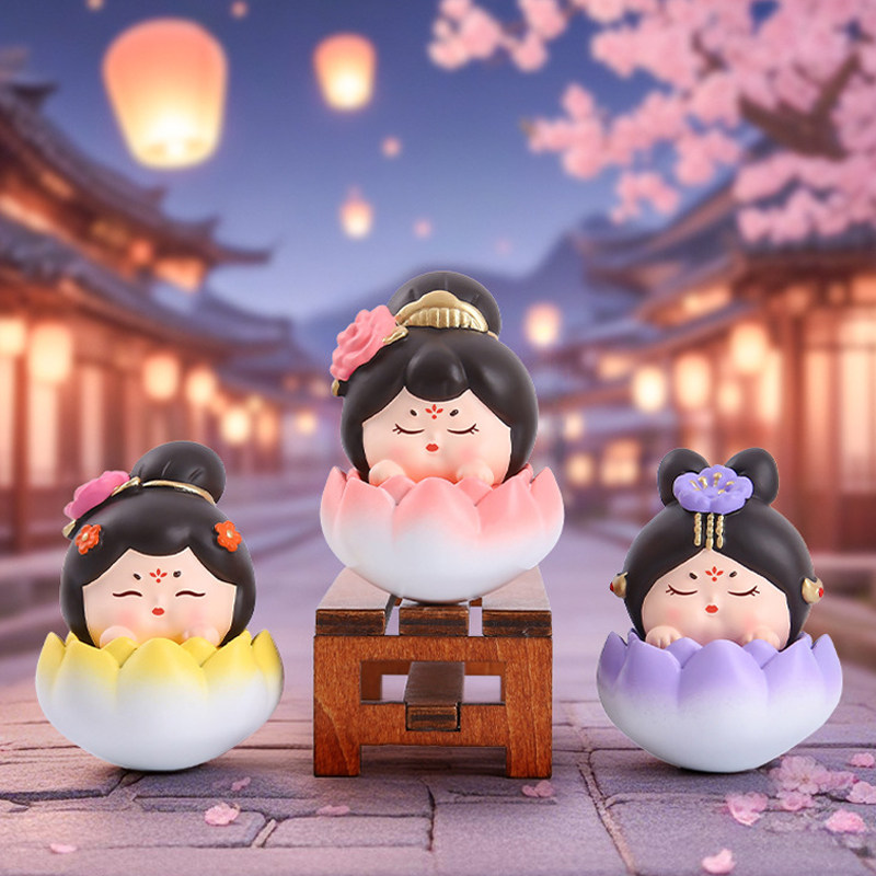 玉奴娇不倒翁国潮古风少女小号摆件家居工艺品创意网红趣味装饰品