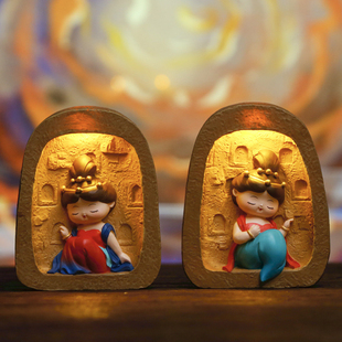 敦煌莫高窟摆件中式飞天敦煌冰箱贴磁贴家居装饰品文创贴复古壁画