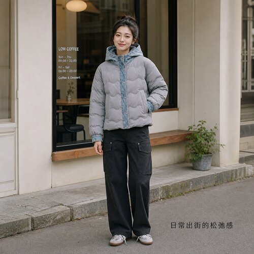 2026冬牛仔拼接轻盈保暖甜酷风女