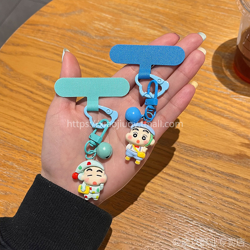 新款可爱蜡笔小新手机小挂件多巴胺挂绳连接贴片多功能T形夹片结实手机壳万能挂脖户外旅游防盗充电口垫片,3C数码配件,手机挂件/手机链,淘宝优惠券,粉丝福利购,淘宝优惠卷