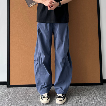 夏季薄款户外轻量化松紧抽绳轻薄休闲裤男美式宽松百搭速干伞兵裤
