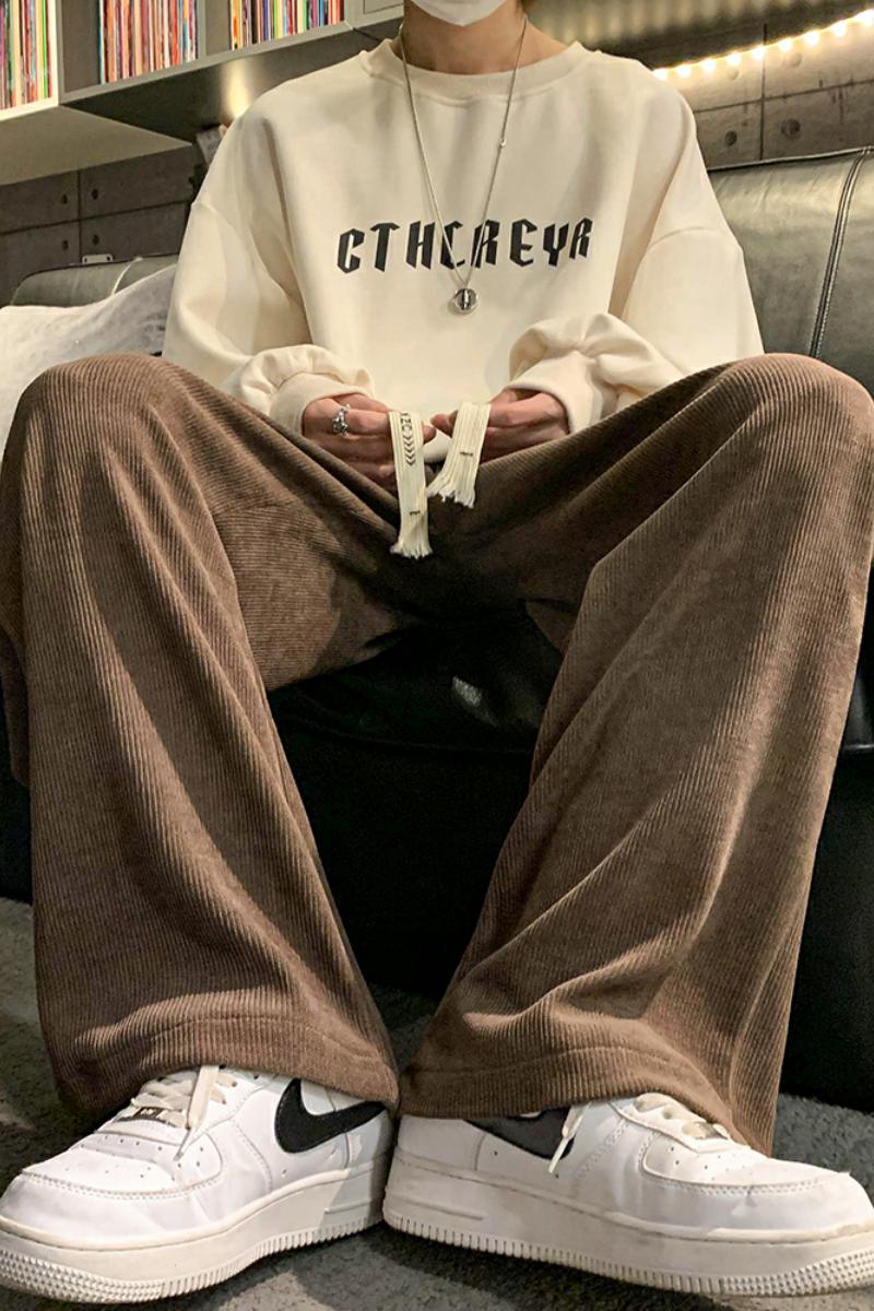春款纯色休闲裤男生宽松直筒长裤运动裤D312-KD530-P50,男装休闲裤,电商D312