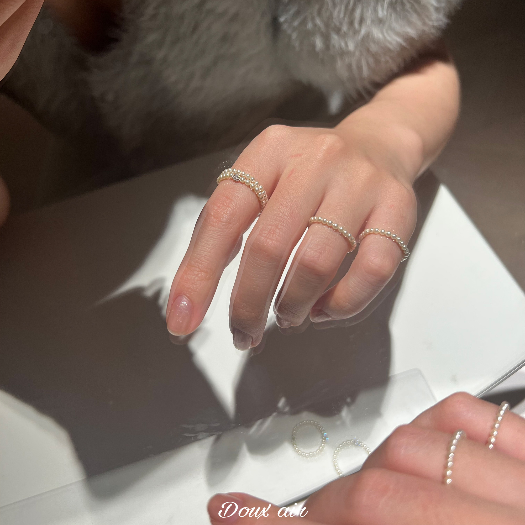 施家珍珠戒指多种规格可选