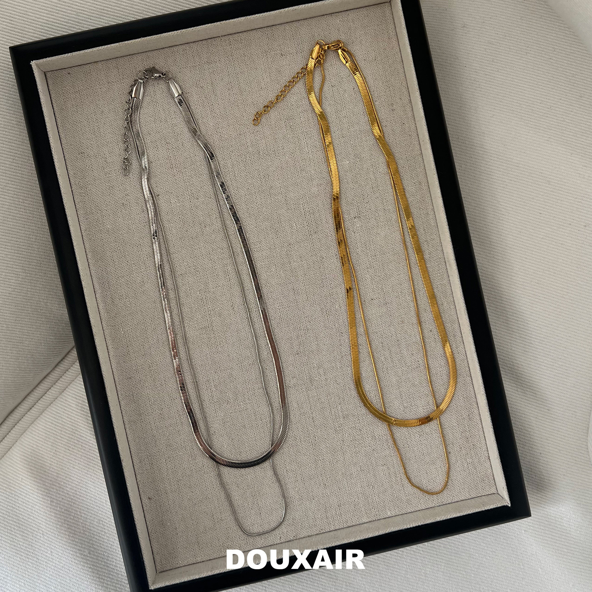 DouxAir绝甜空气叠戴双层蛇骨链