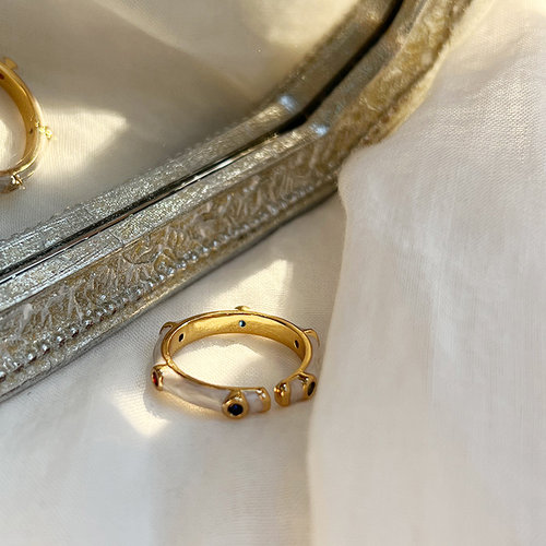 日韩小众设计竹节造型开口戒指