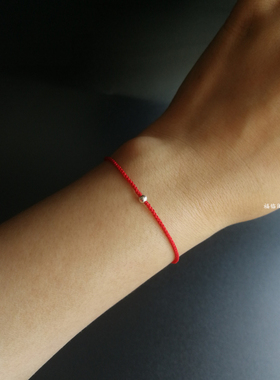 红绳手链女甜美细小森系纯银属龙