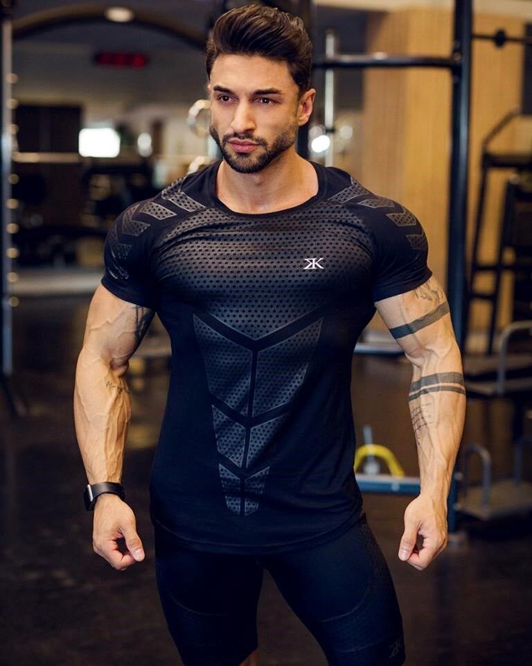 肌肉兄弟短袖教练服健身衣