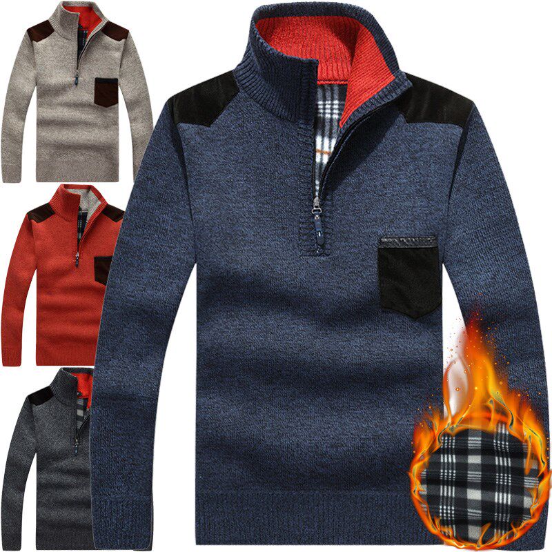 Men's winter warm knitted sweater men Thickened sweaters top
