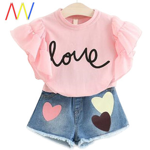 Summer for Kids Girls baby girl clothes 2 pcs T-shirt shorts