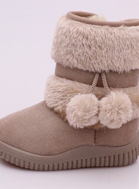 children winter cotton shoes kids girls velvet snow boots
