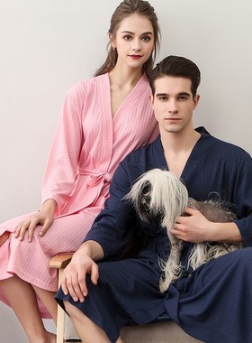 Couples bathrobe men women thin robe pajamas情侣薄款睡袍睡衣