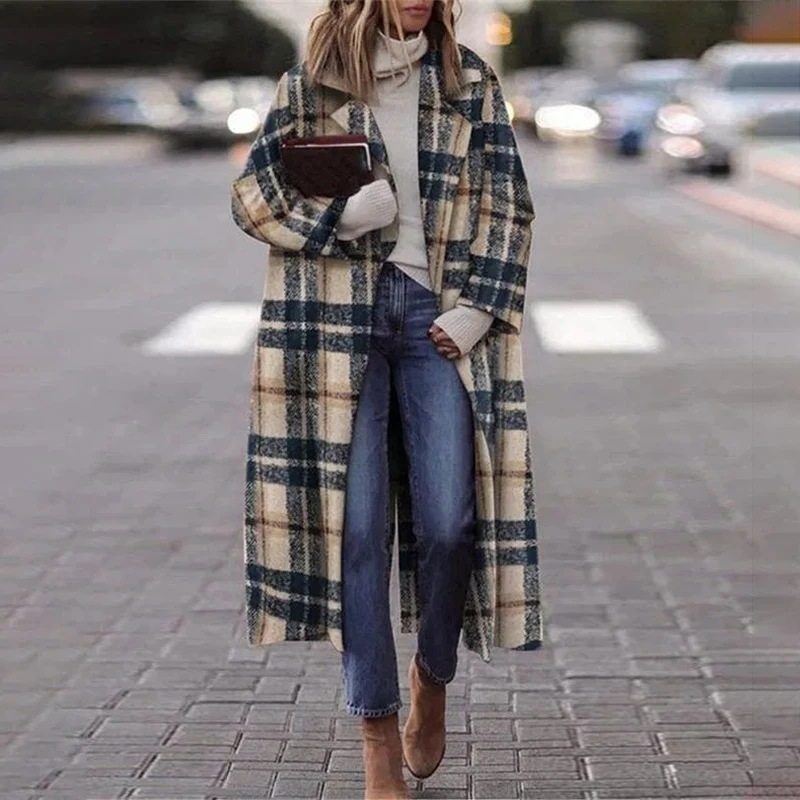 Printedwoolcoat新款欧