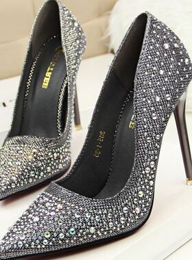 2017 women high heel shoes laides diamond sandals 女高跟单鞋