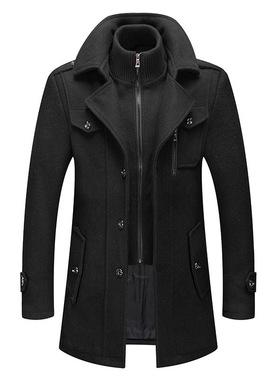 男商务羊毛呢大衣Men Wool Coat Fashion Casual Winter Overcoat