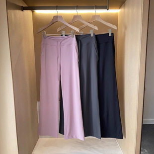 女士日常休闲百搭纯色松紧腰抽绳宽松垂感阔腿裤 新款 春季 032408