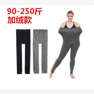 250斤外贸特大码女装速卖通亚马逊欧美风加绒加厚打底裤显瘦一体