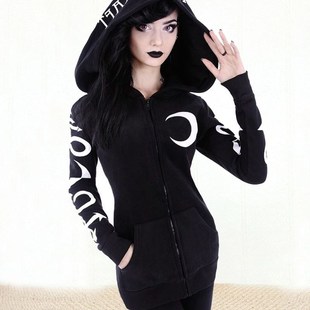 sweater hoodie Long Women coat jacket sleeve printing