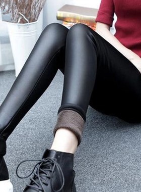 velvet pu pants women winter leggings large size 5XL tights