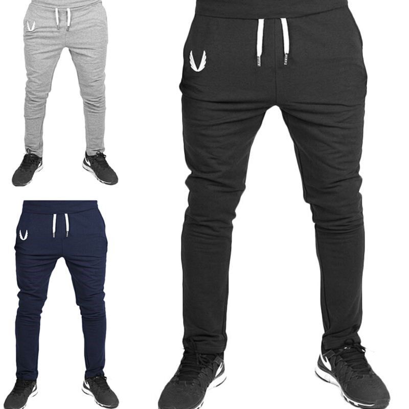 男士运动长裤时尚潮流修身男式印花小脚裤hiphop sweat pants men