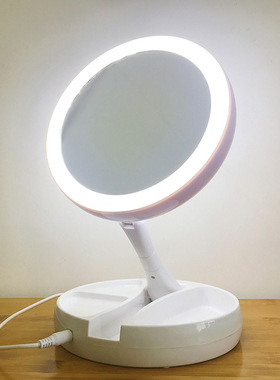Led Two-sided 10x Magnifying Makeup Mirror 双面LED折叠化妆镜