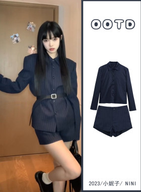 西装套装春季女短裤两件套