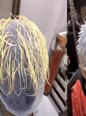 挑染帽已开孔男士女士挑染神器染发头套耐用硅胶挑染染发神器工具