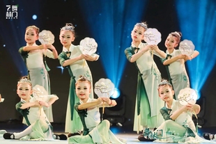 儿童春三月古典舞身韵纱衣飘逸练功舞蹈服外婆桥表演桃花笑演出服