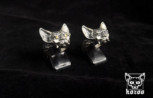 kozoo studio原创设计猫鬼戒指指环S925银错金银虚想妖系列