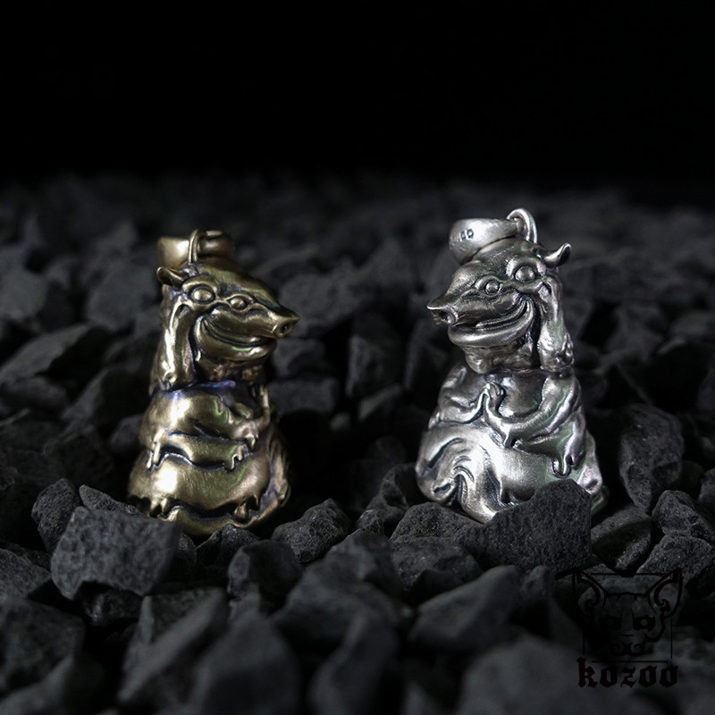 kozooXdreamon潮玩猪仔挂坠铃铛新款项链原创潮流饰品925纯银项链