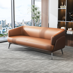 接待沙发茶几商用休息区洽谈简易会客室小户型西皮咖啡厅三人沙发