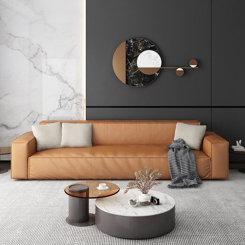 酒店沙发真皮现代简约