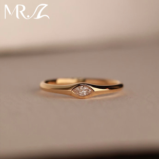 Z先生原创马眼培育钻石戒指男女时尚简约风尾戒通用佩戴指环