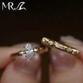 Z先生925银实验室培育钻石30分主钻情侣对戒求婚订婚时尚 简约戒指