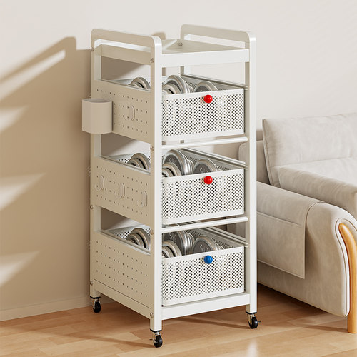 书包置物架可移动小推车书本收纳架家用办公室多层书桌学生滑轮柜