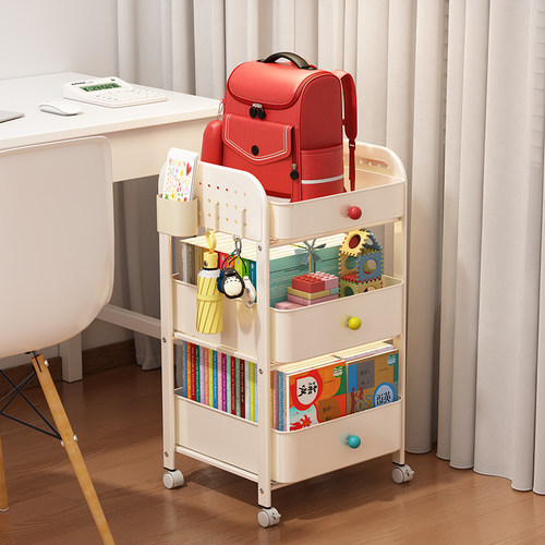 书架可移动小推车收纳架书本文具书包置物架零食小推车收纳分层架