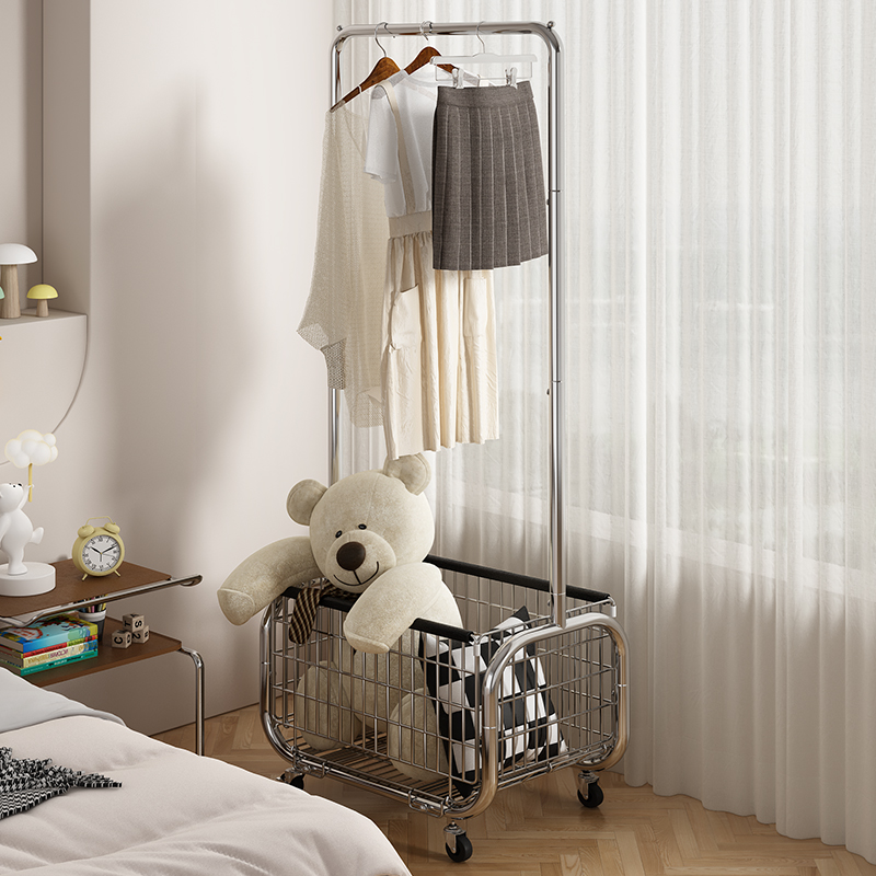 网红简易衣帽架可移动晾衣架落地