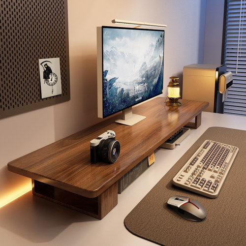 实木电脑增高架办公桌台式显示器底座抬高支架家用高级桌面置物架